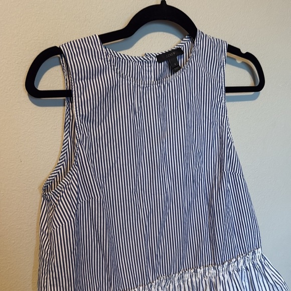 J. Crew Sleeveless Striped Tank Top Blue White Womens Small Buttons Babydoll - Picture 6 of 11